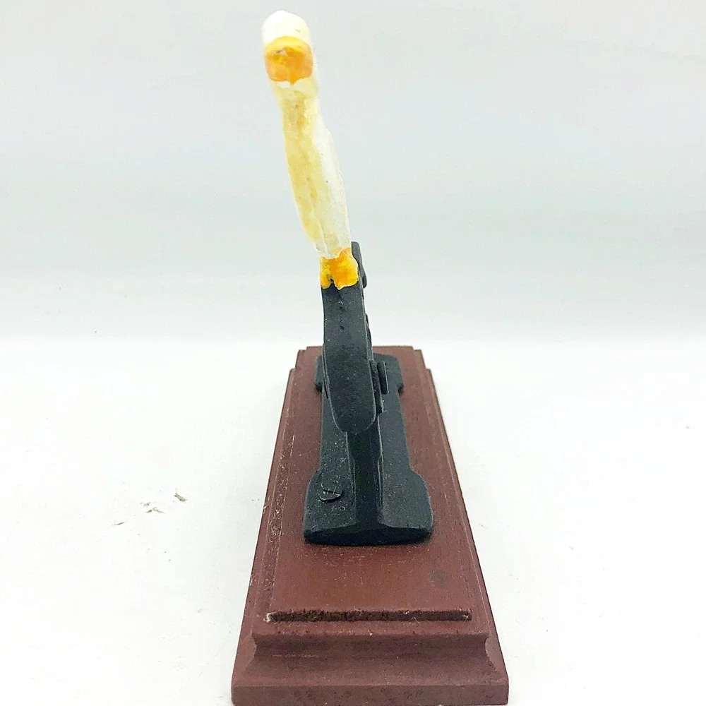 Cast Iron White Duck Nutcracker On Wooden Base